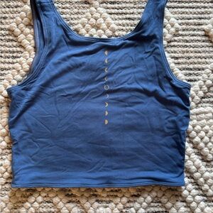 Purusha People • Blue crop tank top with scoop neck